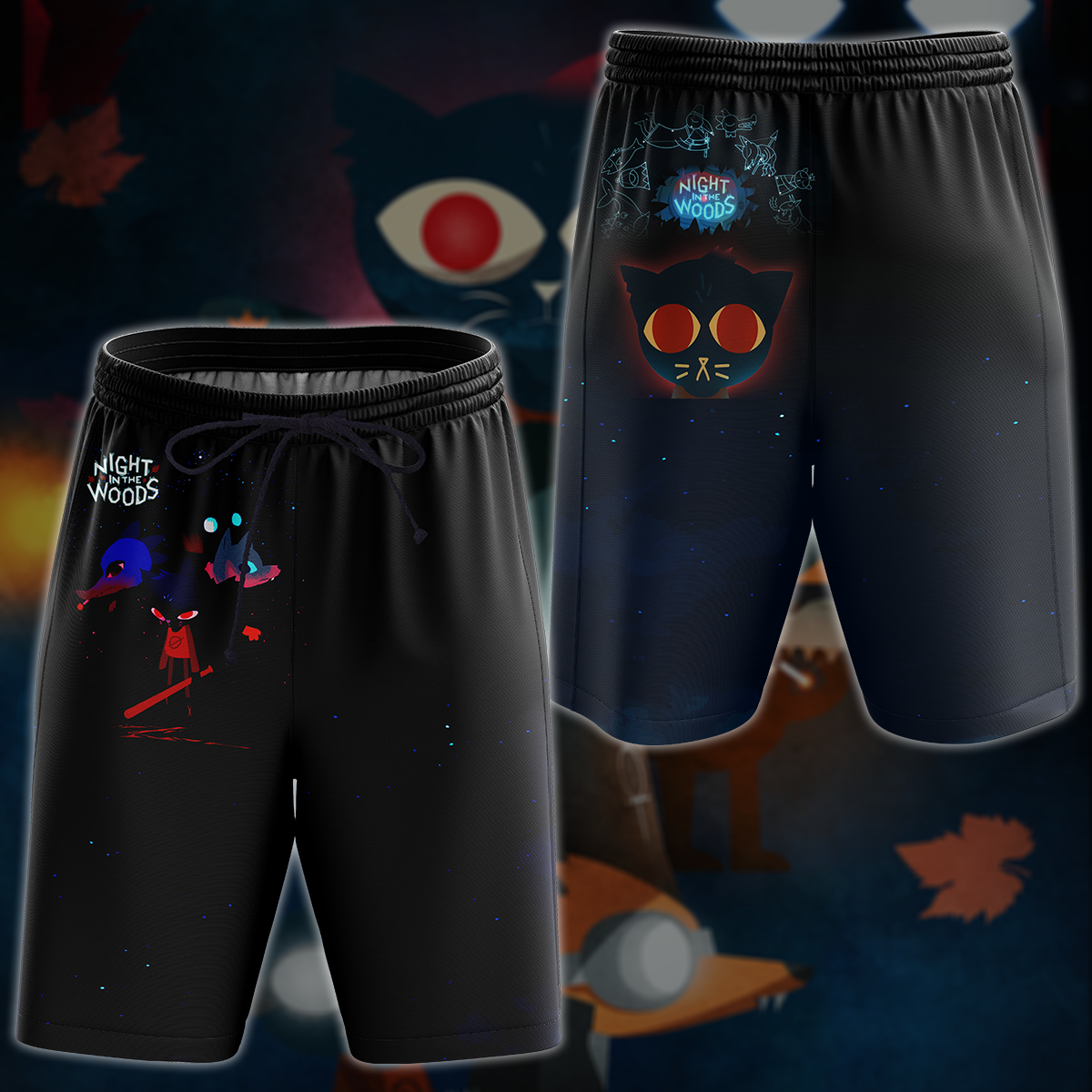 Night in the Woods Video Game All-Over T-shirt Hoodie Tank Top Hawaiian Shirt Beach Shorts Joggers Beach Shorts