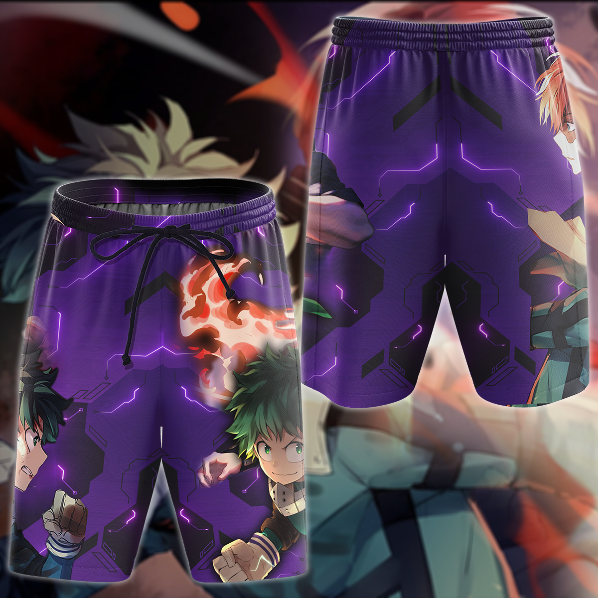 My Hero Academia: Deku x Todoroki 3D All Over Print T-shirt Tank Top Zip Hoodie Pullover Hoodie Hawaiian Shirt Beach Shorts Jogger Beach Shorts