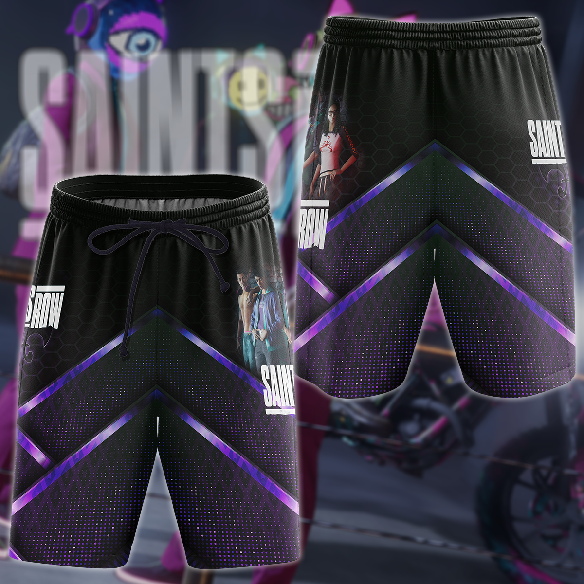 Saints Row Video Game 3D All Over Print T-shirt Tank Top Zip Hoodie Pullover Hoodie Hawaiian Shirt Beach Shorts Jogger Beach Shorts