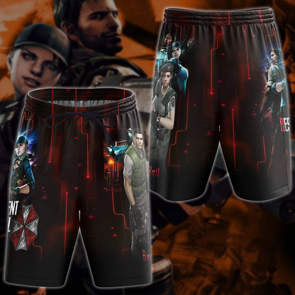 Resident Evil: Jill Valentine & Chris Redfield Video Game 3D All Over Printed T-shirt Tank Top Zip Hoodie Pullover Hoodie Hawaiian Shirt Beach Shorts Jogger Beach Shorts