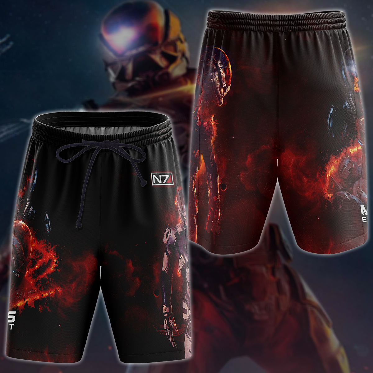 Mass Effect Video Game 3D All Over Printed T-shirt Tank Top Zip Hoodie Pullover Hoodie Hawaiian Shirt Beach Shorts Jogger Beach Shorts