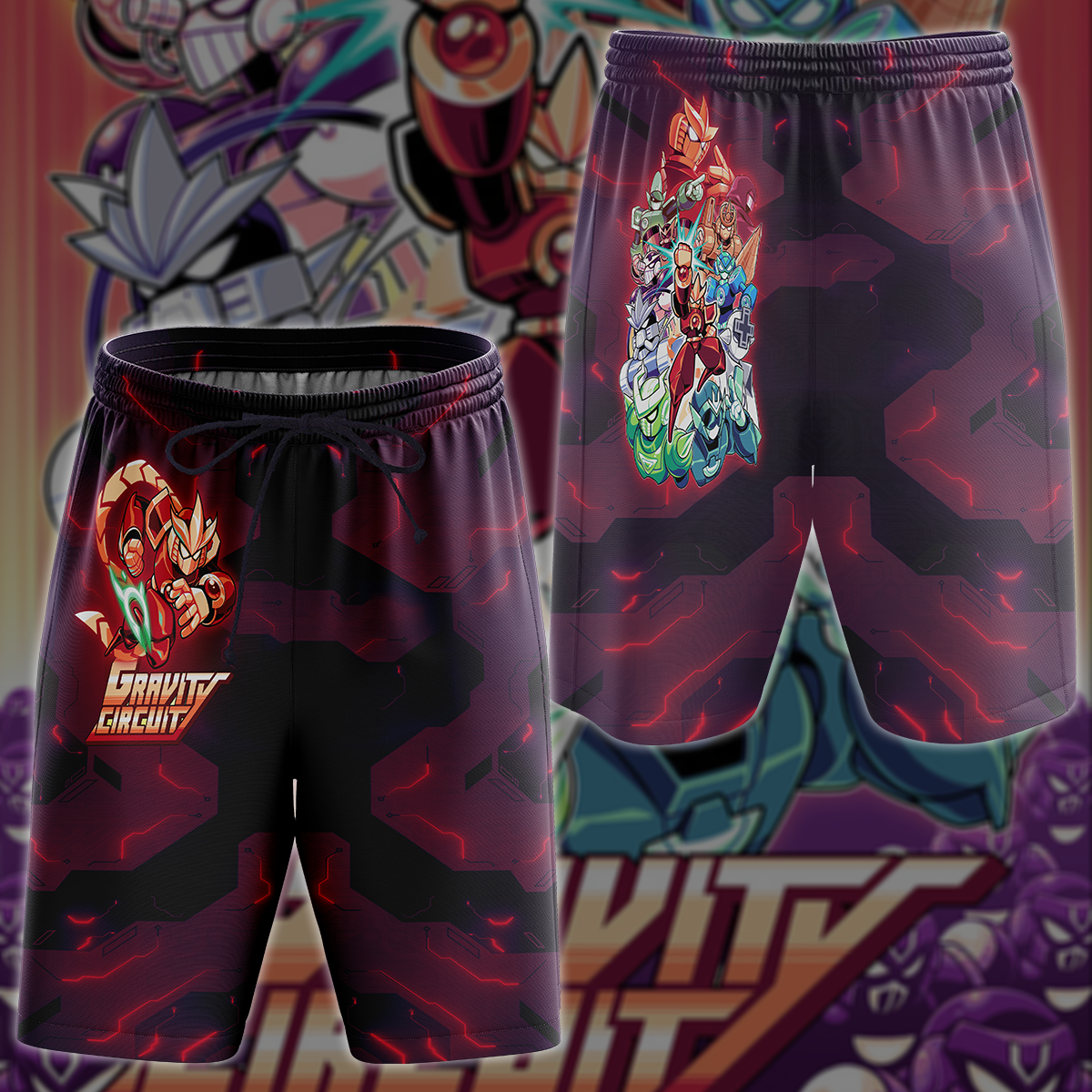 Gravity Circuit Video Game 3D All Over Printed T-shirt Tank Top Zip Hoodie Pullover Hoodie Hawaiian Shirt Beach Shorts Jogger Beach Shorts