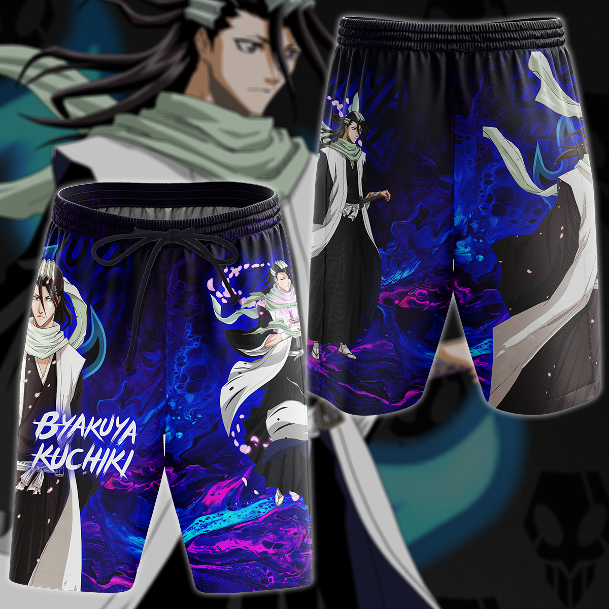 Bleach Byakuya Kuchiki Anime Manga 3D All Over Print T-shirt Tank Top Zip Hoodie Pullover Hoodie Hawaiian Shirt Beach Shorts Jogger Beach Shorts