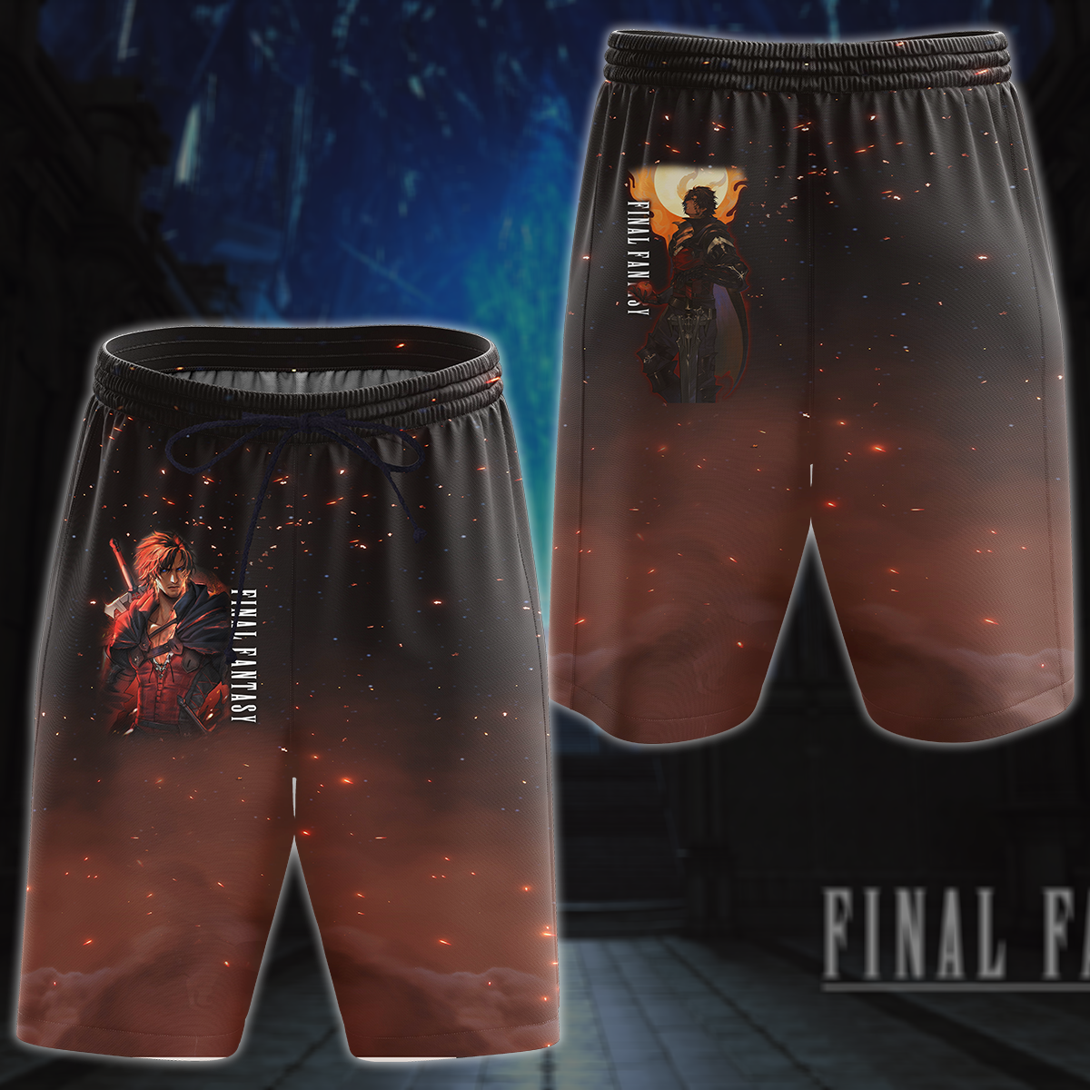Final Fantasy XVI Video Game All-Over T-shirt Hoodie Tank Top Hawaiian Shirt Beach Shorts Joggers Beach Shorts