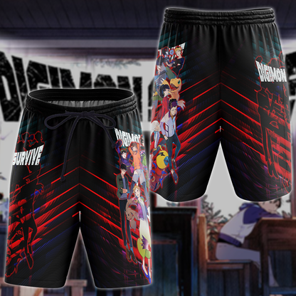Digimon Survive Video Game 3D All Over Print T-shirt Tank Top Zip Hoodie Pullover Hoodie Hawaiian Shirt Beach Shorts Jogger Beach Shorts