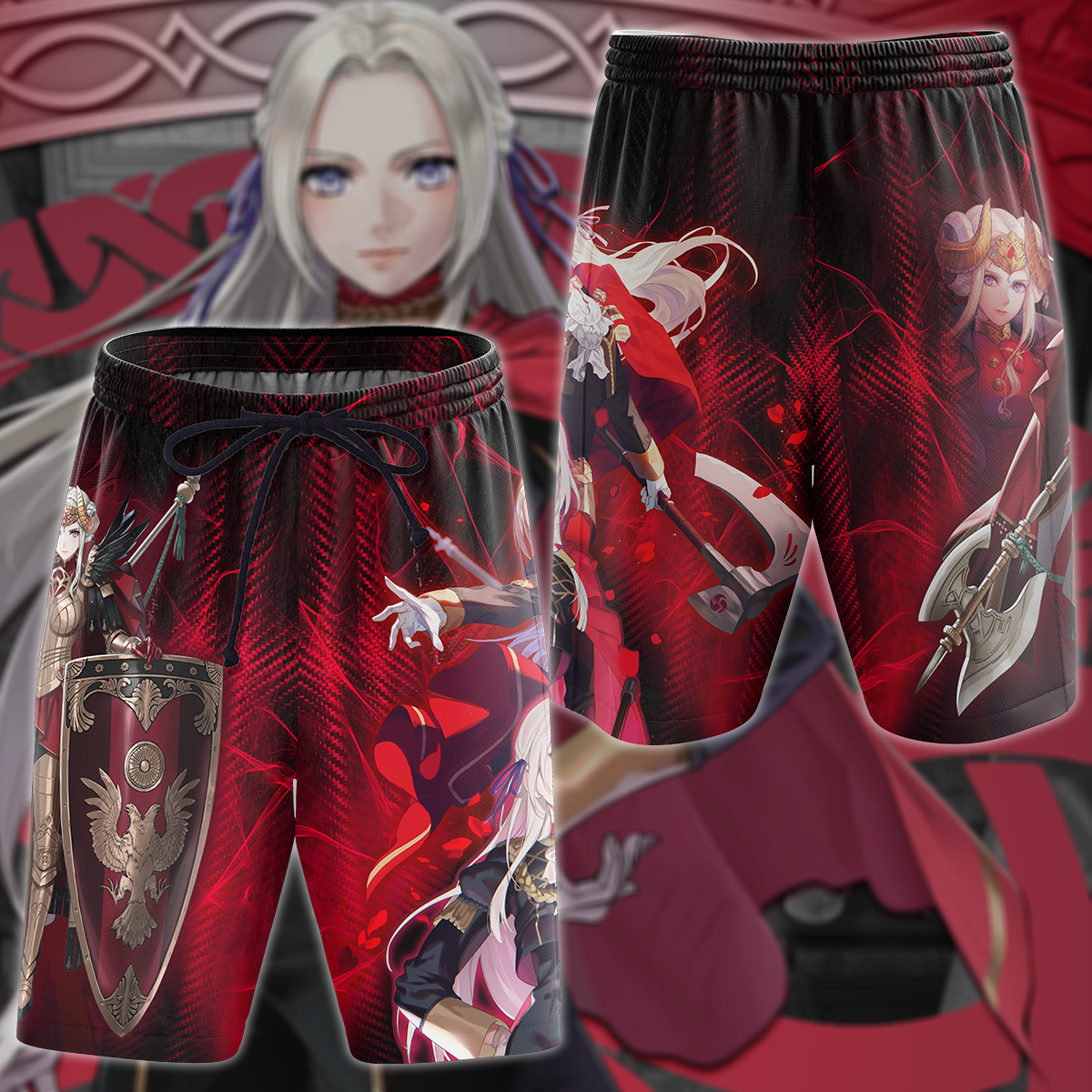 Fire Emblem Edelgard Video Game 3D All Over Print T-shirt Tank Top Zip Hoodie Pullover Hoodie Hawaiian Shirt Beach Shorts Jogger Beach Shorts