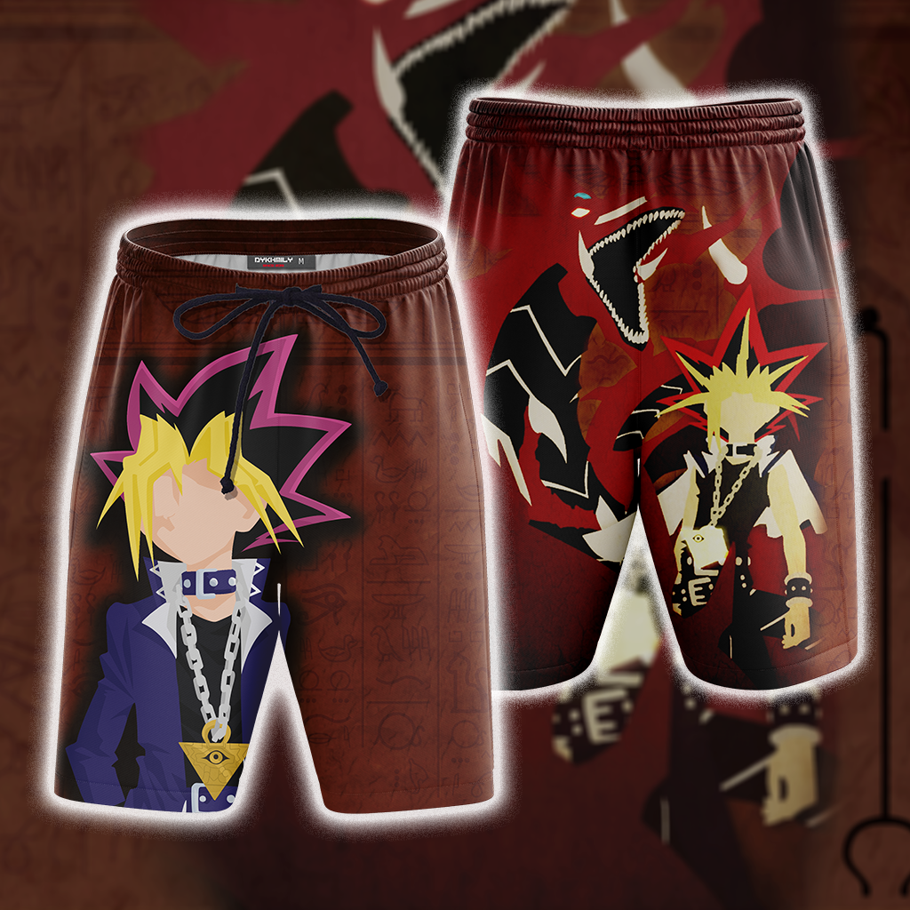 Yu Gi Oh! Yugi Muto And Slifer The Sky Dragon 3D T-shirt Beach Shorts