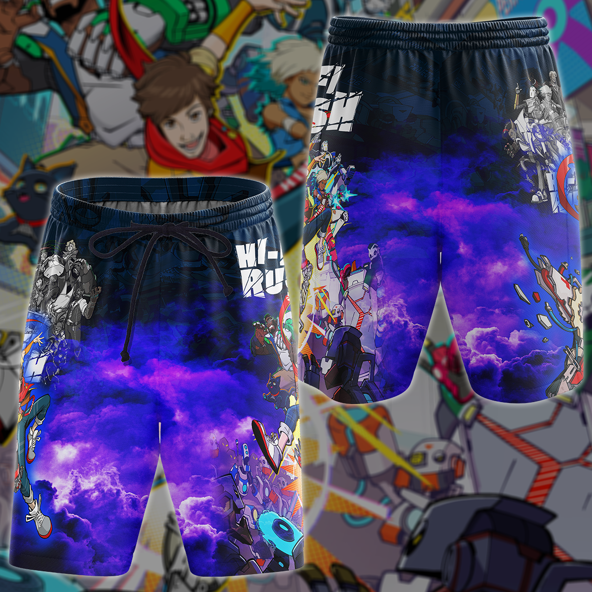 Hi-Fi RUSH Video Game 3D All Over Printed T-shirt Tank Top Zip Hoodie Pullover Hoodie Hawaiian Shirt Beach Shorts Jogger Beach Shorts
