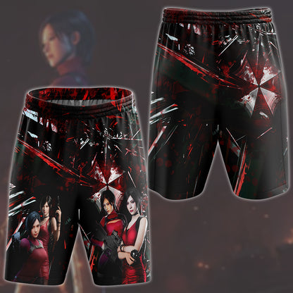 Resident Evil Ada Wong Video Game All Over Printed T-shirt Tank Top Zip Hoodie Pullover Hoodie Hawaiian Shirt Beach Shorts Joggers