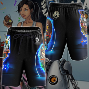 Portal Video Game 3D All Over Printed T-shirt Tank Top Zip Hoodie Pullover Hoodie Hawaiian Shirt Beach Shorts Jogger Beach Shorts S 