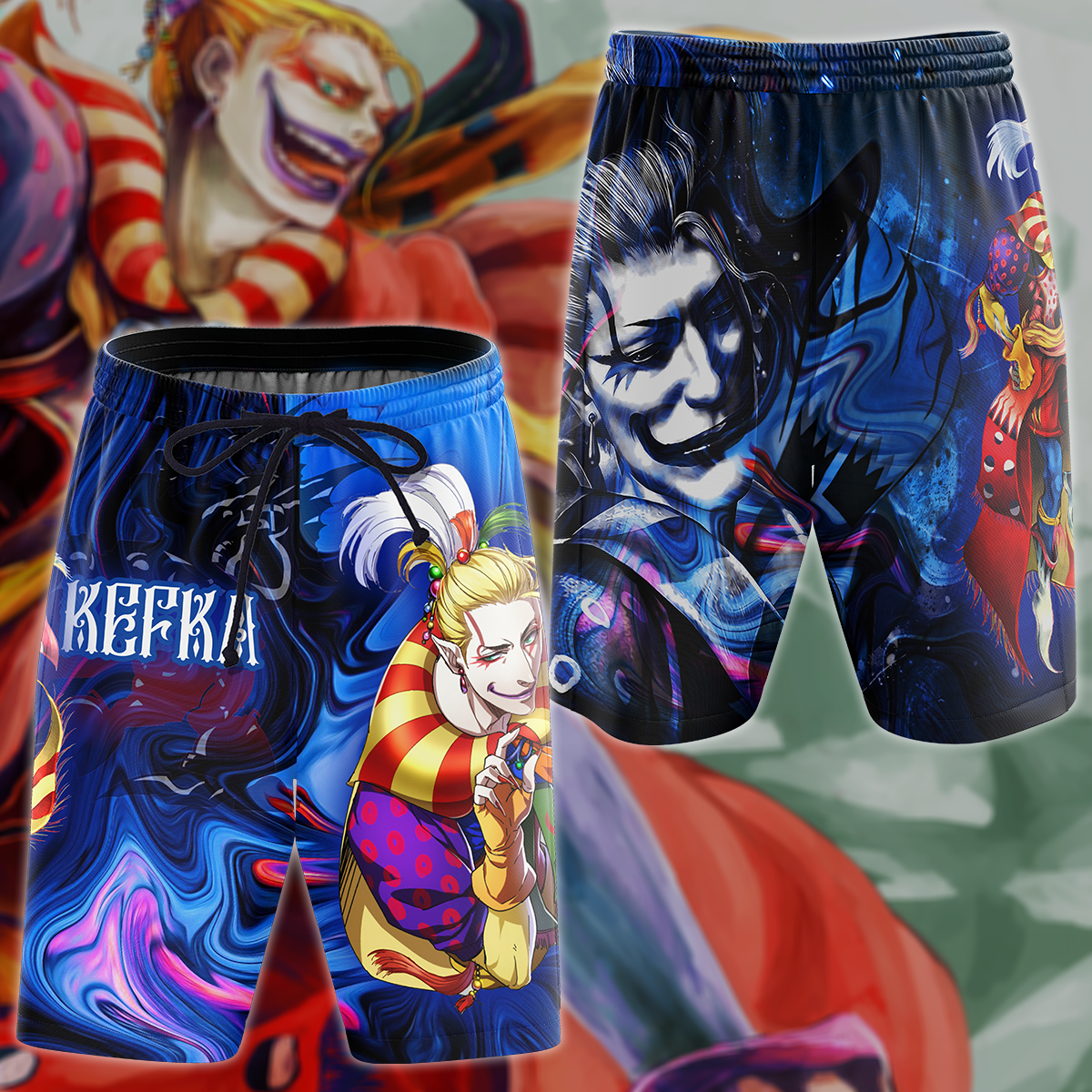 Final Fantasy VI Kefka Video Game 3D All Over Print T-shirt Tank Top Zip Hoodie Pullover Hoodie Hawaiian Shirt Beach Shorts Jogger Beach Shorts