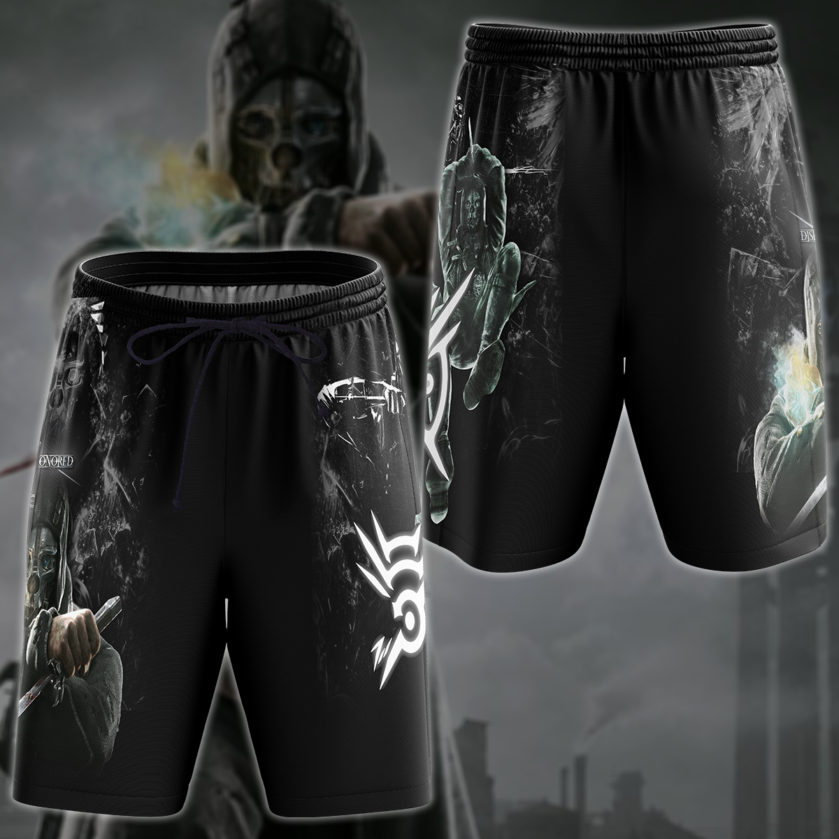 Dishonored Video Game 3D All Over Printed T-shirt Tank Top Zip Hoodie Pullover Hoodie Hawaiian Shirt Beach Shorts Jogger Beach Shorts