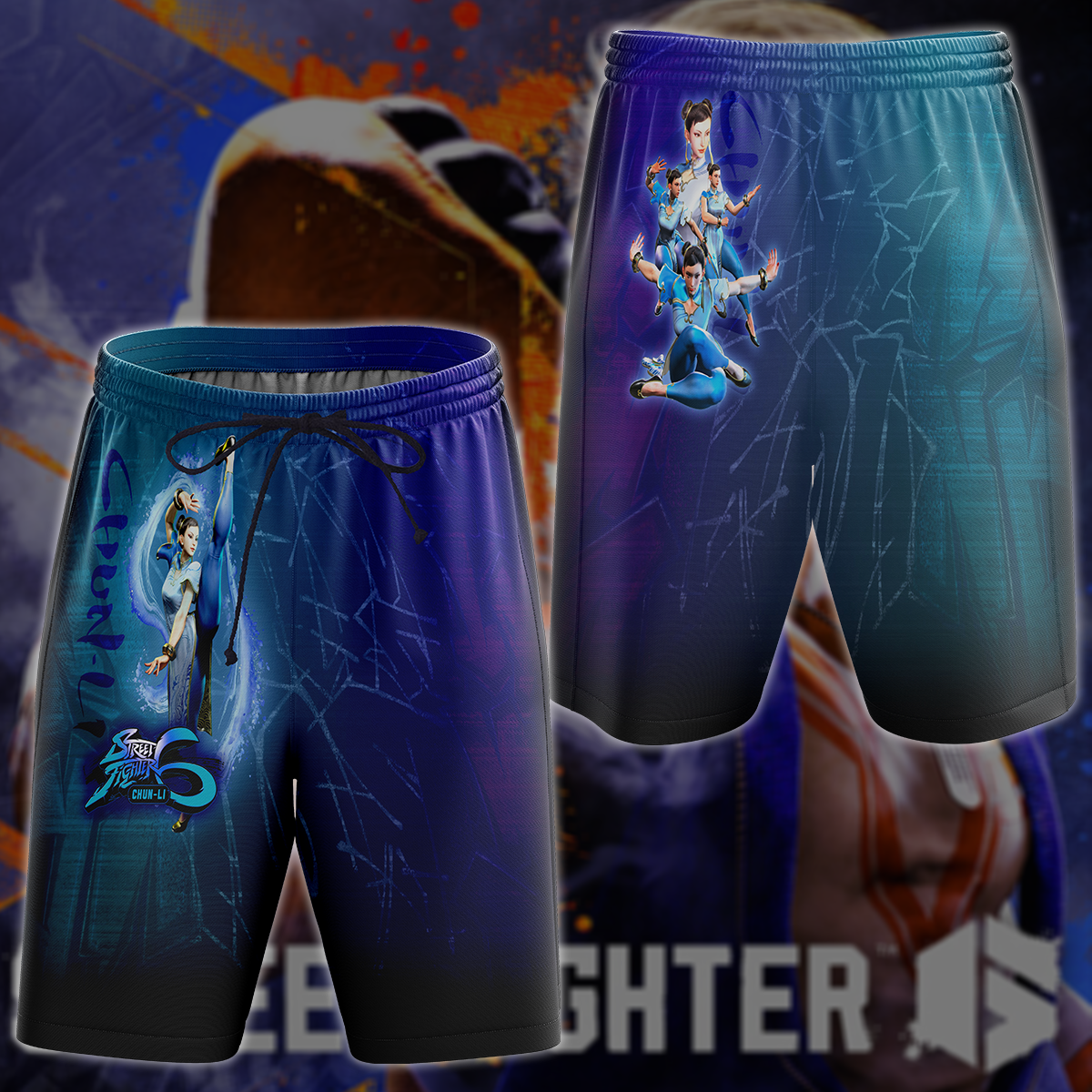 Street Fighter 6 Chun-Li Video Game All-Over T-shirt Hoodie Tank Top Hawaiian Shirt Beach Shorts Joggers Beach Shorts