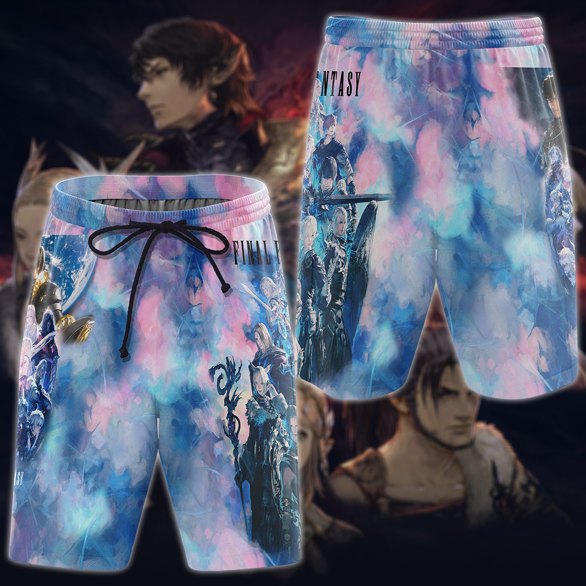 Final Fantasy XIV Video Game 3D All Over Print T-shirt Tank Top Zip Hoodie Pullover Hoodie Hawaiian Shirt Beach Shorts Jogger Beach Shorts