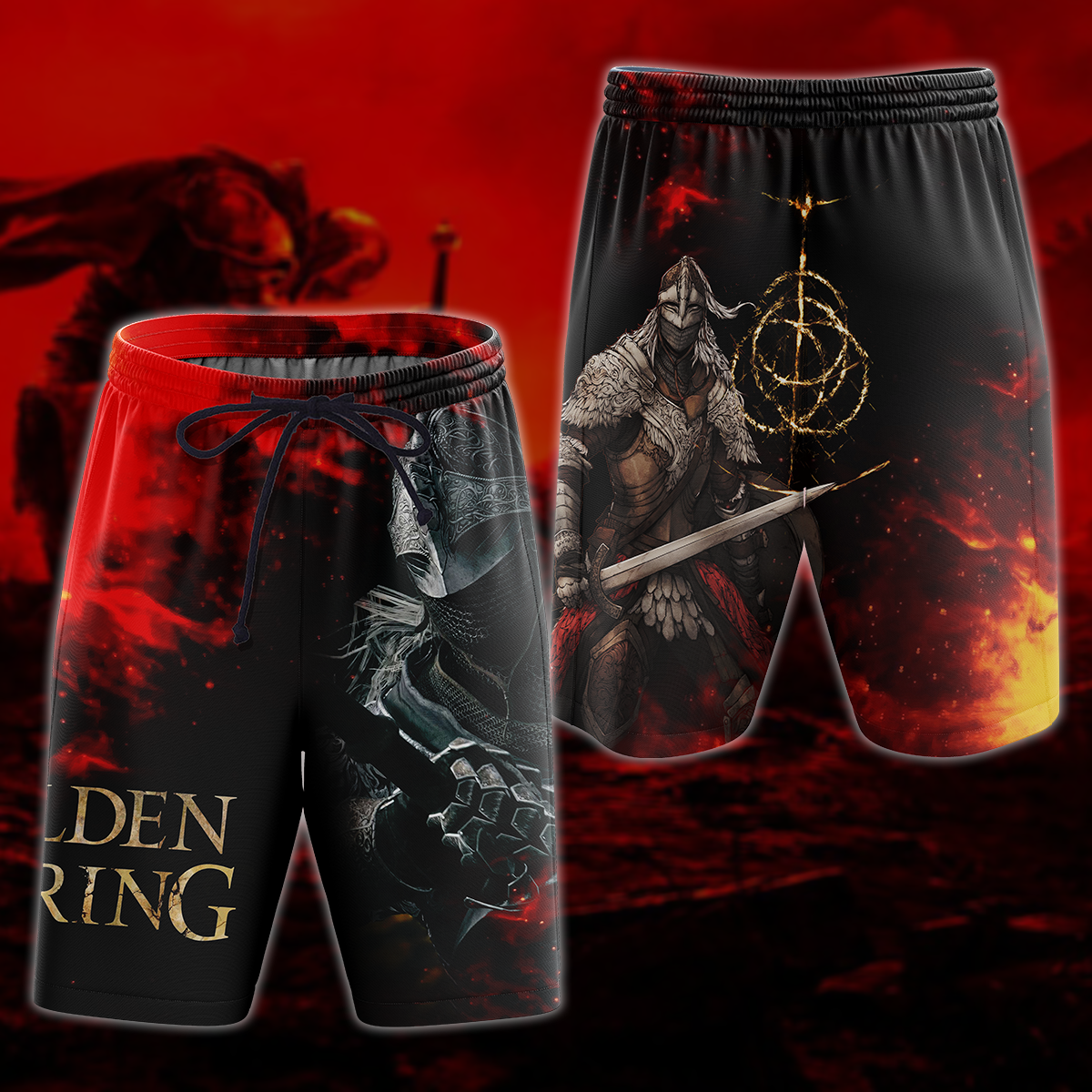 Elden Ring 3D All Over Print T-shirt Tank Top Zip Hoodie Pullover Hoodie Hawaiian Shirt Beach Shorts Jogger Beach Shorts
