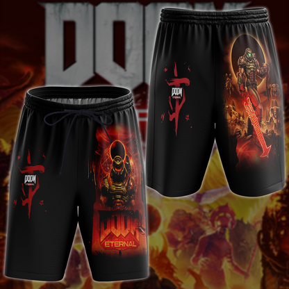 Doom Eternal Video Game All-Over T-shirt Hoodie Tank Top Hawaiian Shirt Beach Shorts Joggers Beach Shorts