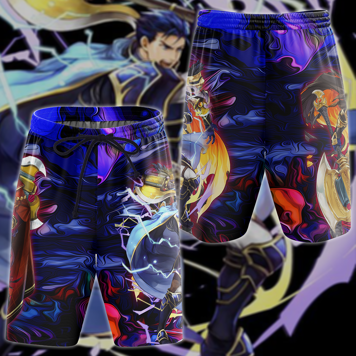 Fire Emblem Hector Video Game 3D All Over Print T-shirt Tank Top Zip Hoodie Pullover Hoodie Hawaiian Shirt Beach Shorts Jogger Beach Shorts