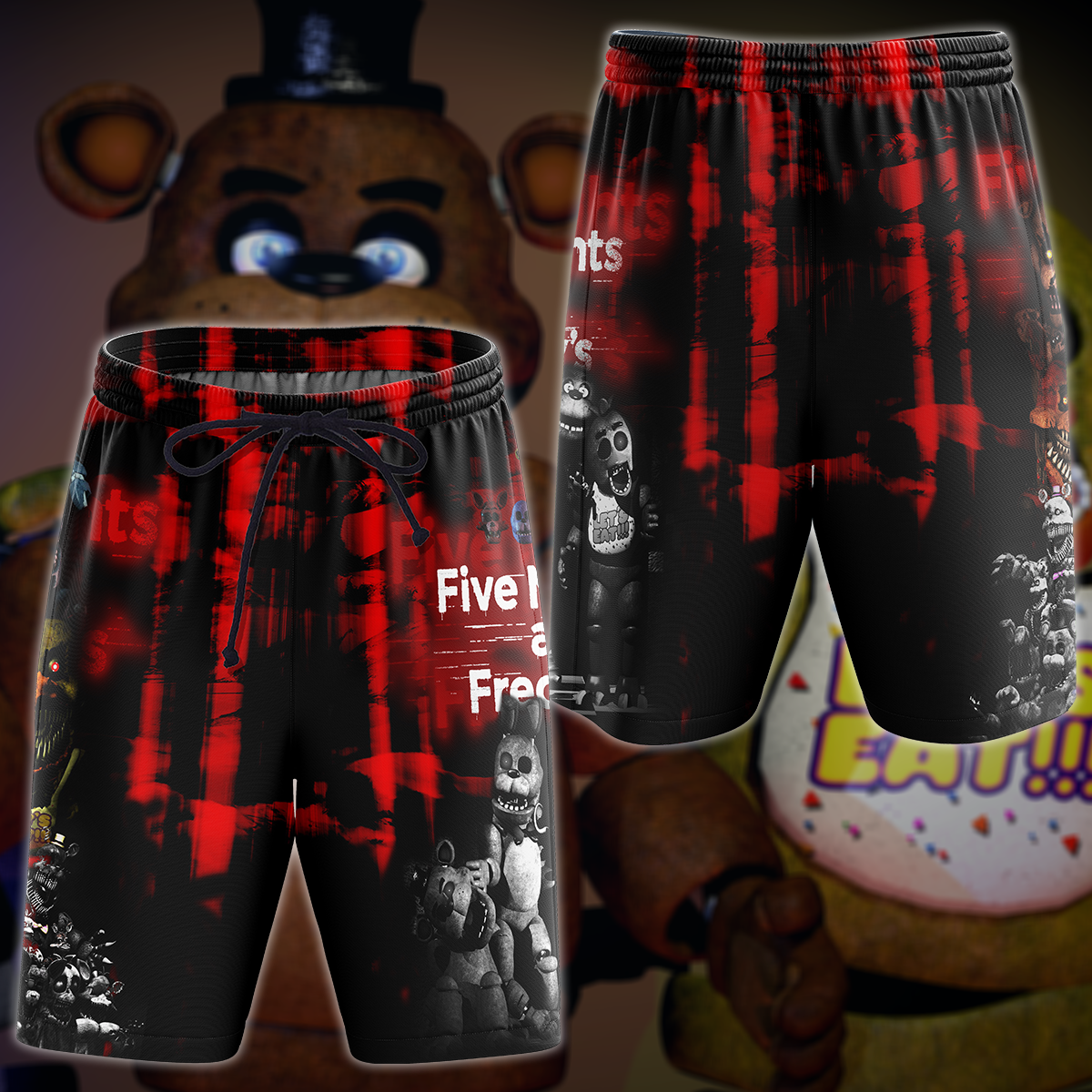 Five Nights At Freddy's Video Game 3D All Over Print T-shirt Tank Top Zip Hoodie Pullover Hoodie Hawaiian Shirt Beach Shorts Jogger Beach Shorts