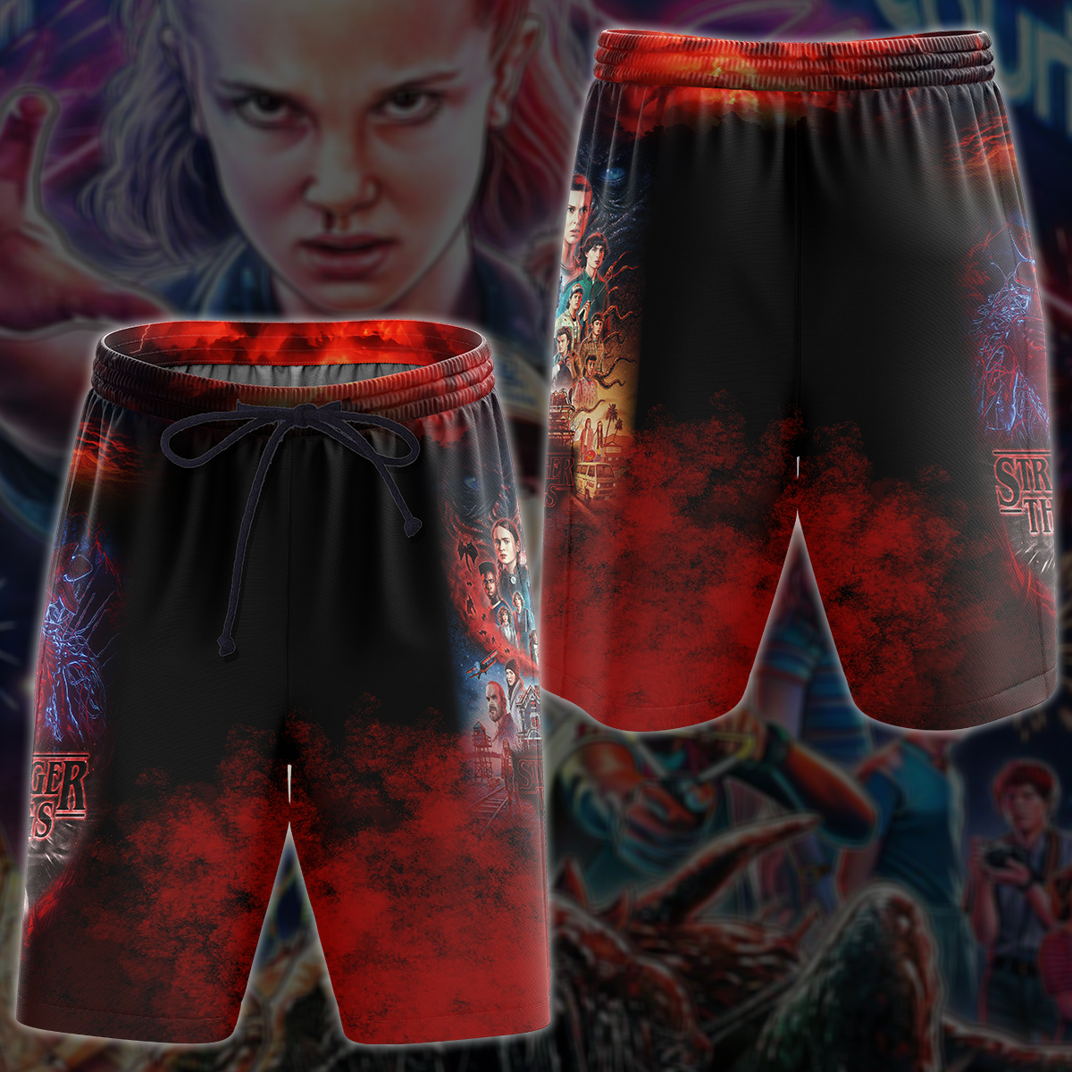 Stranger Things TV Series 3D All Over Print T-shirt Tank Top Zip Hoodie Pullover Hoodie Hawaiian Shirt Beach Shorts Jogger Beach Shorts