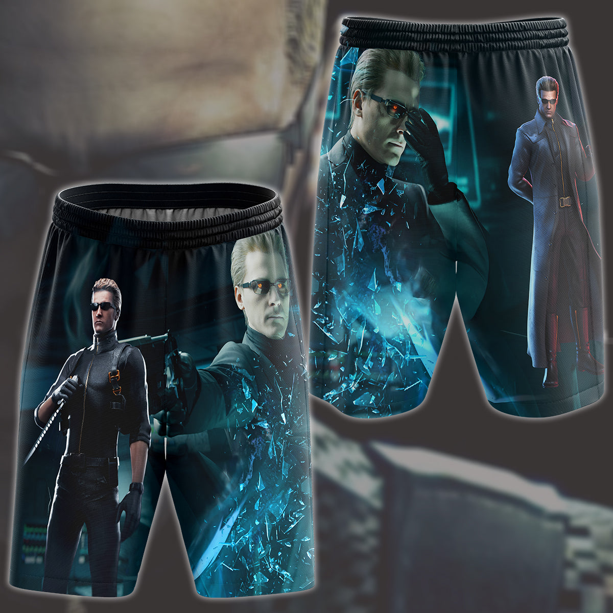 Resident Evil Albert Wesker Video Game All Over Printed T-shirt Tank Top Zip Hoodie Pullover Hoodie Hawaiian Shirt Beach Shorts Joggers