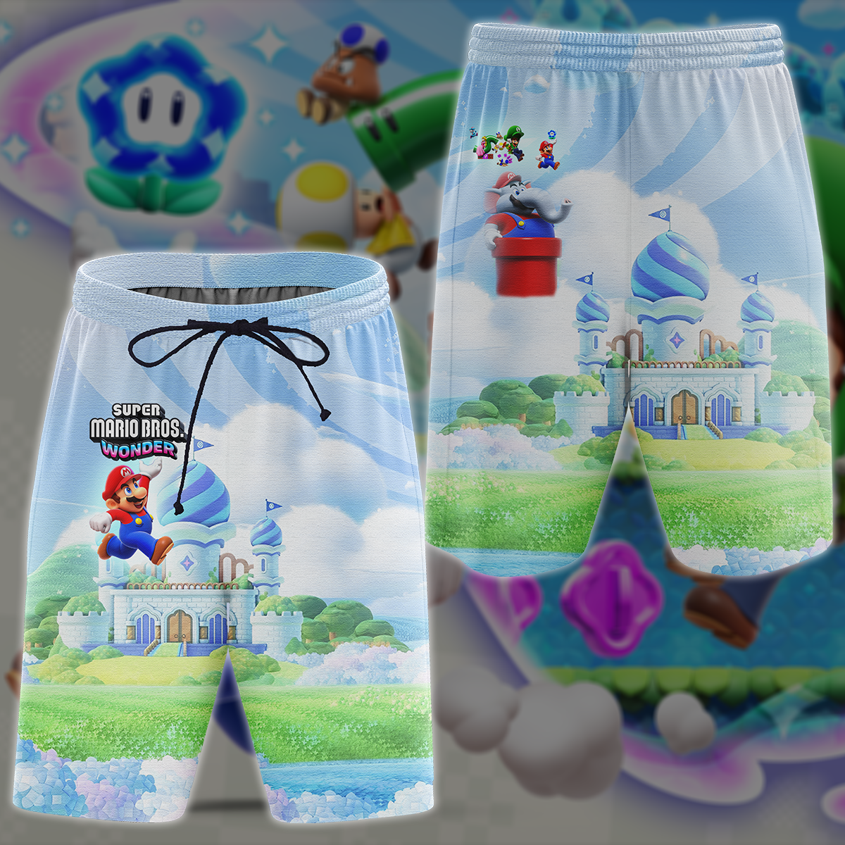 Super Mario Bros. Wonder Video Game All Over Printed T-shirt Tank Top Zip Hoodie Pullover Hoodie Hawaiian Shirt Beach Shorts Joggers Beach Shorts