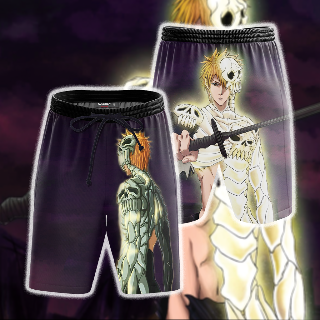 Bleach Ichigo Skull-Clad Form Unisex 3D T-shirt Beach Shorts