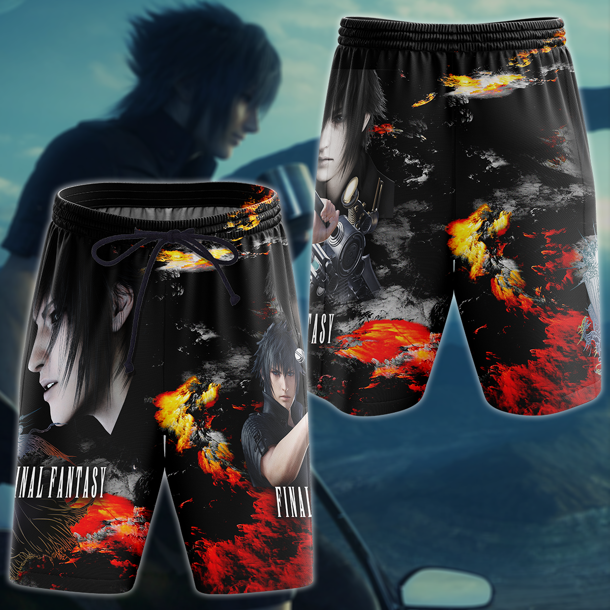 Final Fantasy XV Noctis Video Game 3D All Over Print T-shirt Tank Top Zip Hoodie Pullover Hoodie Hawaiian Shirt Beach Shorts Jogger Beach Shorts