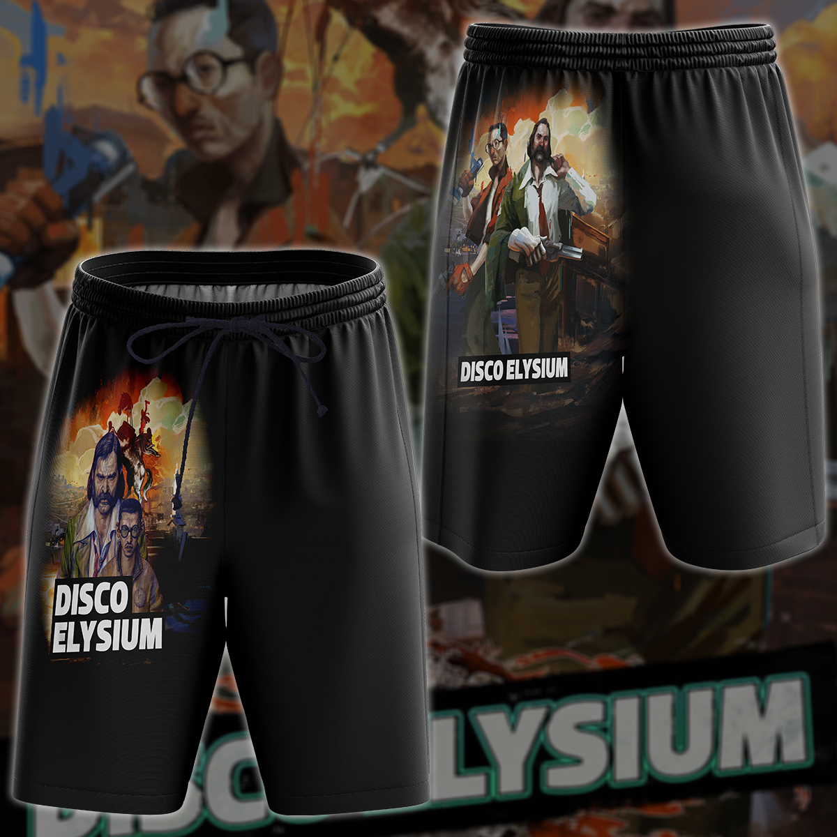 Disco Elysium Video Game All-Over T-shirt Hoodie Tank Top Hawaiian Shirt Beach Shorts Joggers Beach Shorts