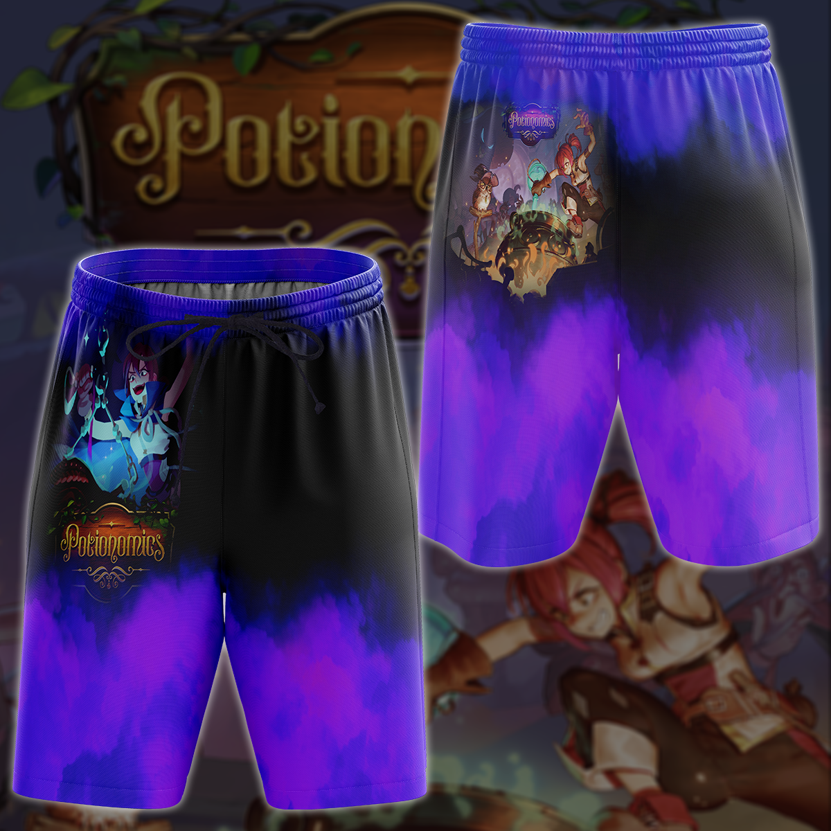 Potionomics Video Game All-Over T-shirt Hoodie Tank Top Hawaiian Shirt Beach Shorts Joggers Beach Shorts