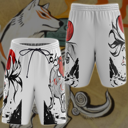 Okami Fox Video Game 3D All Over Printed T-shirt Tank Top Zip Hoodie Pullover Hoodie Hawaiian Shirt Beach Shorts Jogger Beach Shorts