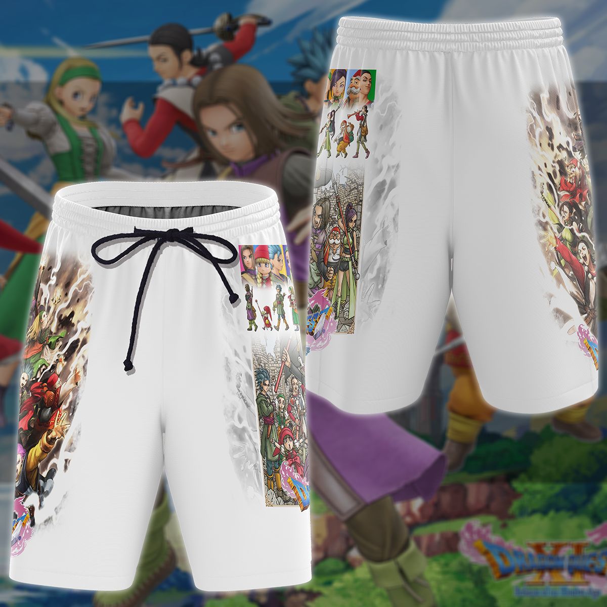 Dragon Quest XI Video Game 3D All Over Printed T-shirt Tank Top Zip Hoodie Pullover Hoodie Hawaiian Shirt Beach Shorts Jogger Beach Shorts