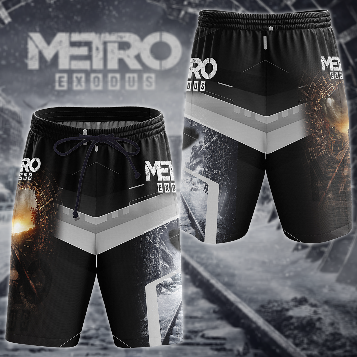Metro Exodus Video Game 3D All Over Print T-shirt Tank Top Zip Hoodie Pullover Hoodie Hawaiian Shirt Beach Shorts Jogger Beach Shorts