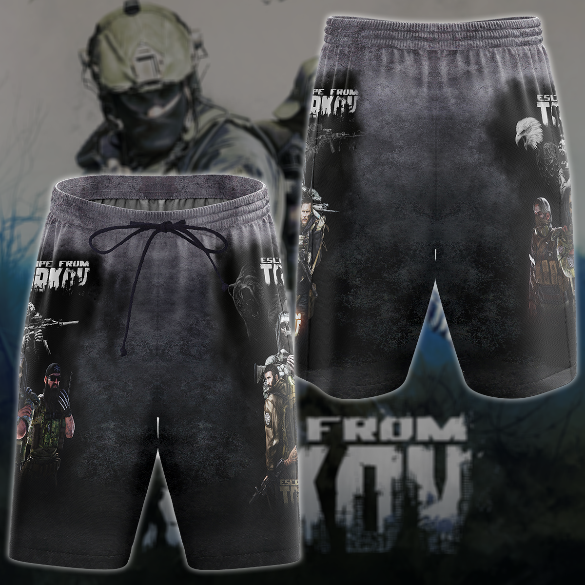 Escape From Tarkov Video Game 3D All Over Printed T-shirt Tank Top Zip Hoodie Pullover Hoodie Hawaiian Shirt Beach Shorts Jogger Beach Shorts