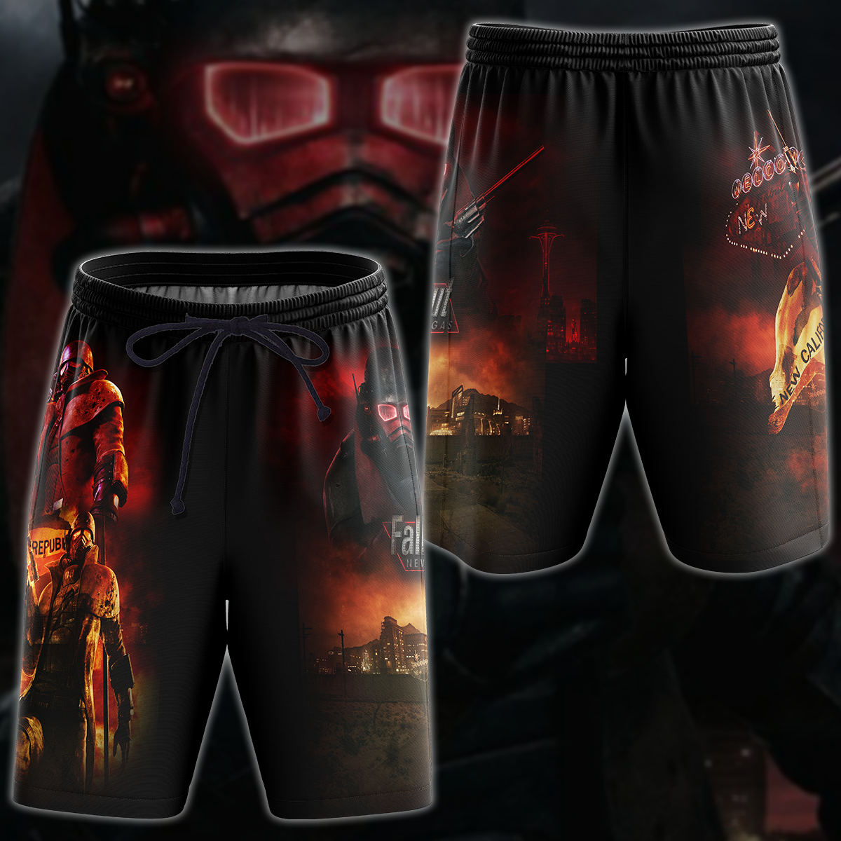 Fallout New Vegas Video Game 3D All Over Printed T-shirt Tank Top Zip Hoodie Pullover Hoodie Hawaiian Shirt Beach Shorts Jogger Beach Shorts