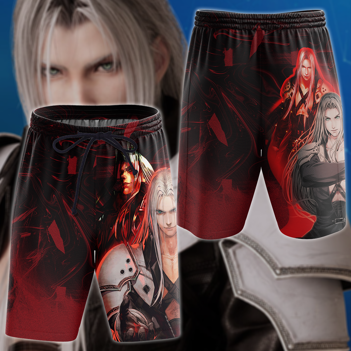 Final Fantasy VII Sephiroth Video Game 3D All Over Print T-shirt Tank Top Zip Hoodie Pullover Hoodie Hawaiian Shirt Beach Shorts Jogger Beach Shorts
