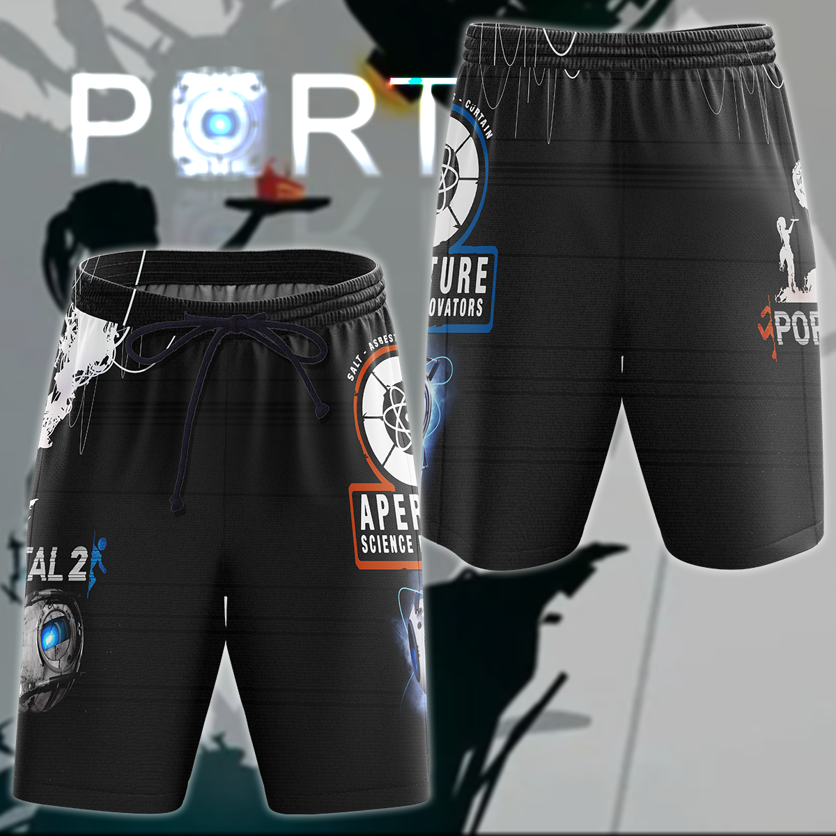 Portal 2 Video Game 3D All Over Print T-shirt Tank Top Zip Hoodie Pullover Hoodie Hawaiian Shirt Beach Shorts Jogger Beach Shorts