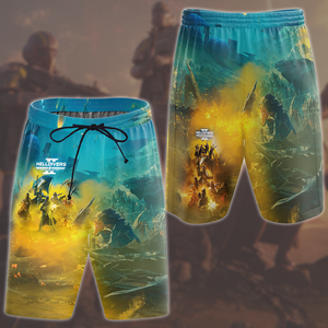 Helldivers 2 Video Game All Over Printed T-shirt Tank Top Zip Hoodie Pullover Hoodie Hawaiian Shirt Beach Shorts Joggers Beach Shorts S 