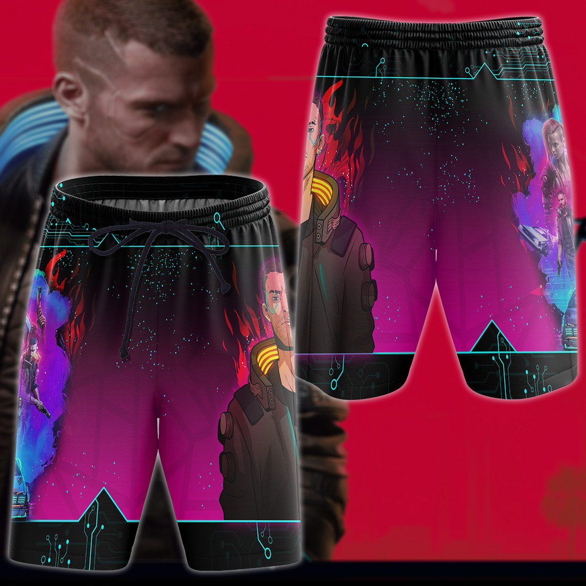 Cyberpunk 2077 Video Game 3D All Over Print T-shirt Tank Top Zip Hoodie Pullover Hoodie Hawaiian Shirt Beach Shorts Jogger Beach Shorts