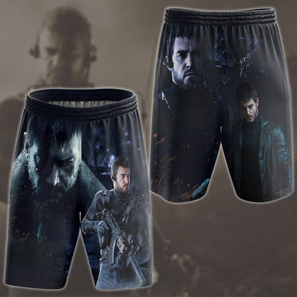 Resident Evil Chris Redfield Video Game All Over Printed T-shirt Tank Top Zip Hoodie Pullover Hoodie Hawaiian Shirt Beach Shorts Joggers