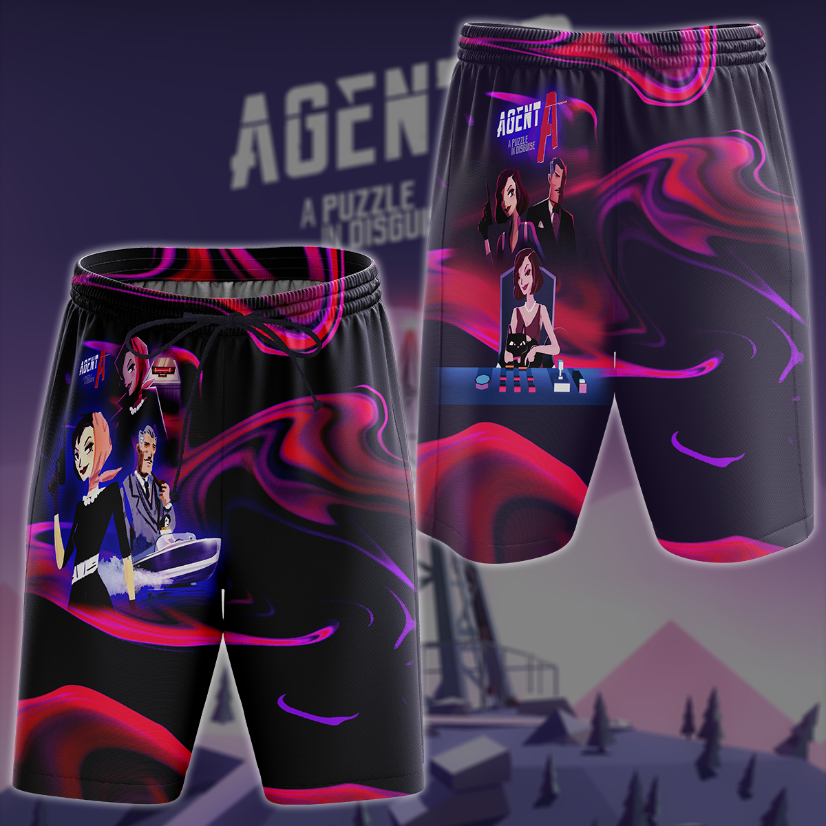 Agent A: Puzzle in disguise Video Game All-Over T-shirt Hoodie Tank Top Hawaiian Shirt Beach Shorts Joggers Beach Shorts