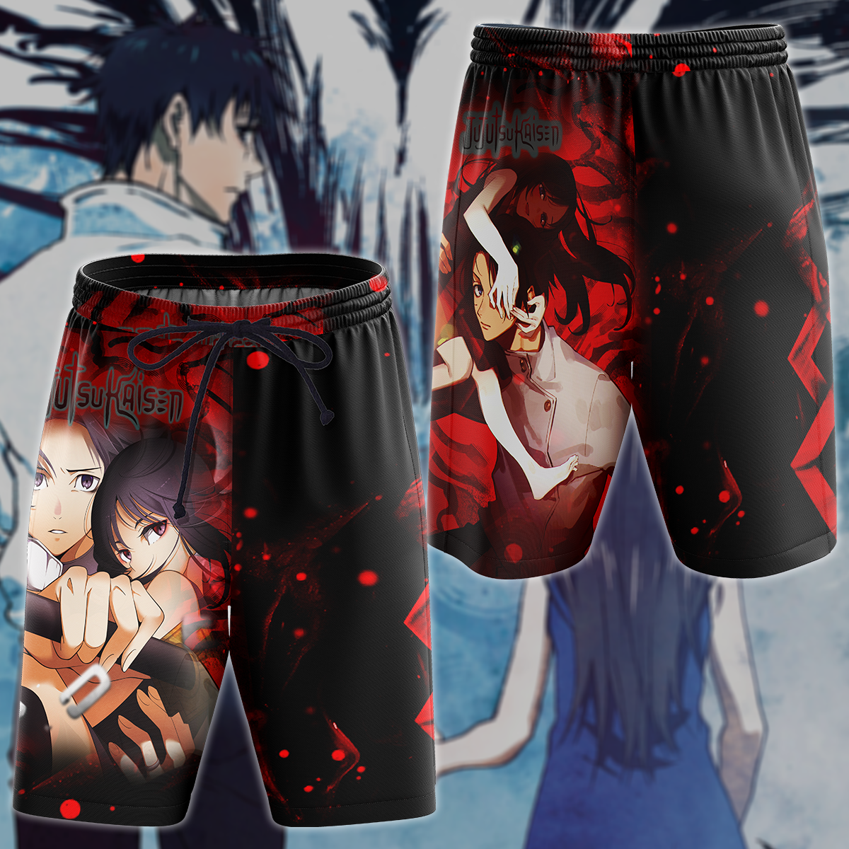 Jujutsu Kaisen Yuta & Rika Human Form 3D All Over Print T-shirt Tank Top Zip Hoodie Pullover Hoodie Hawaiian Shirt Beach Shorts Jogger Beach Shorts