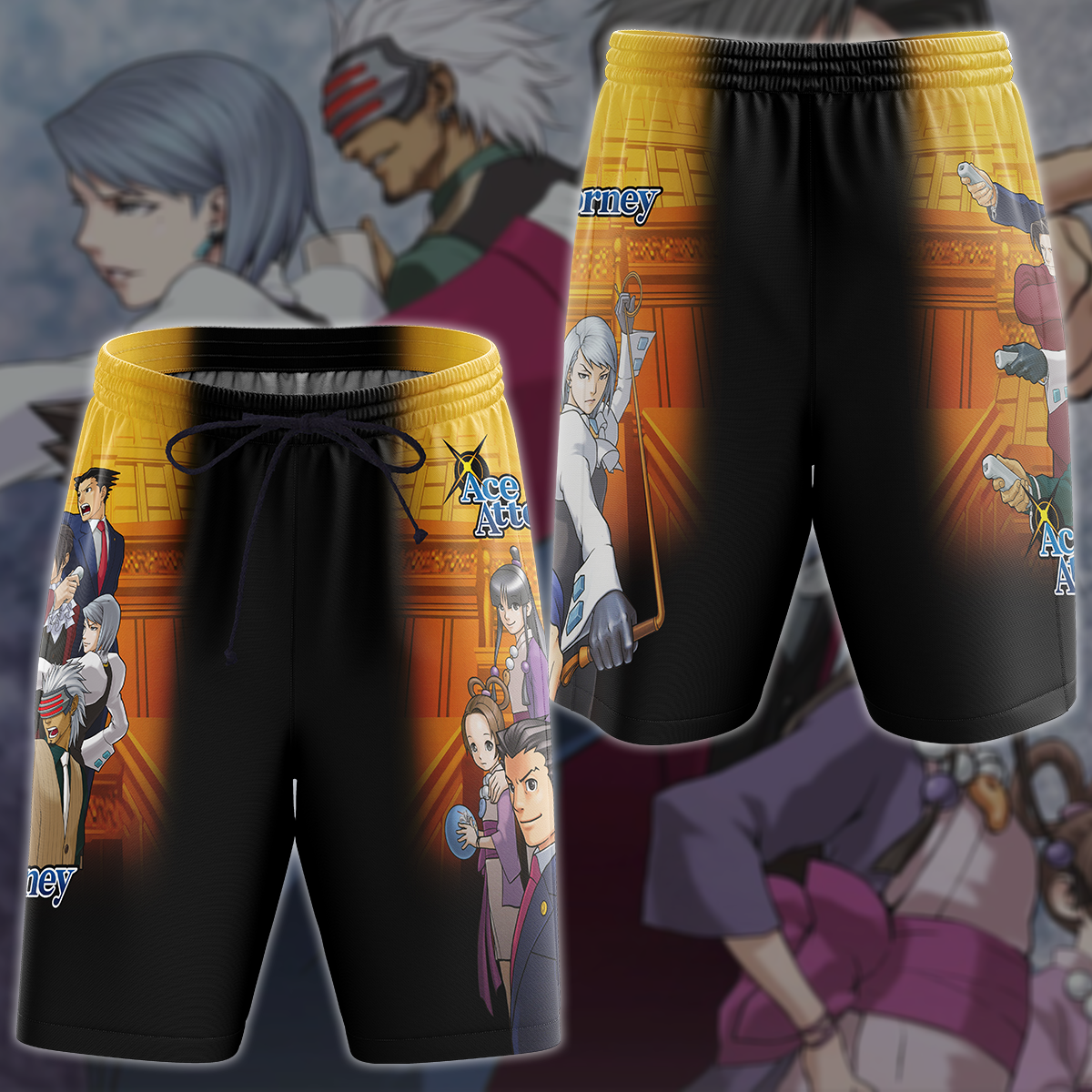 Ace Attorney Anime Manga 3D All Over Printed T-shirt Tank Top Zip Hoodie Pullover Hoodie Hawaiian Shirt Beach Shorts Jogger Beach Shorts