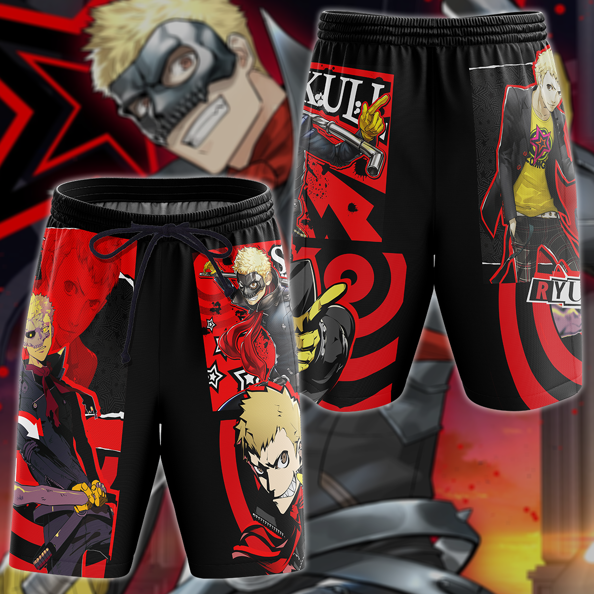 Persona 5 Strikers Ryuji Sakamoto Video Game 3D All Over Print T-shirt Tank Top Zip Hoodie Pullover Hoodie Hawaiian Shirt Beach Shorts Jogger Beach Shorts