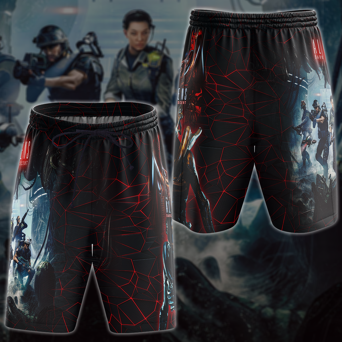 Aliens: Dark Descent Video Game 3D All Over Printed T-shirt Tank Top Zip Hoodie Pullover Hoodie Hawaiian Shirt Beach Shorts Jogger Beach Shorts