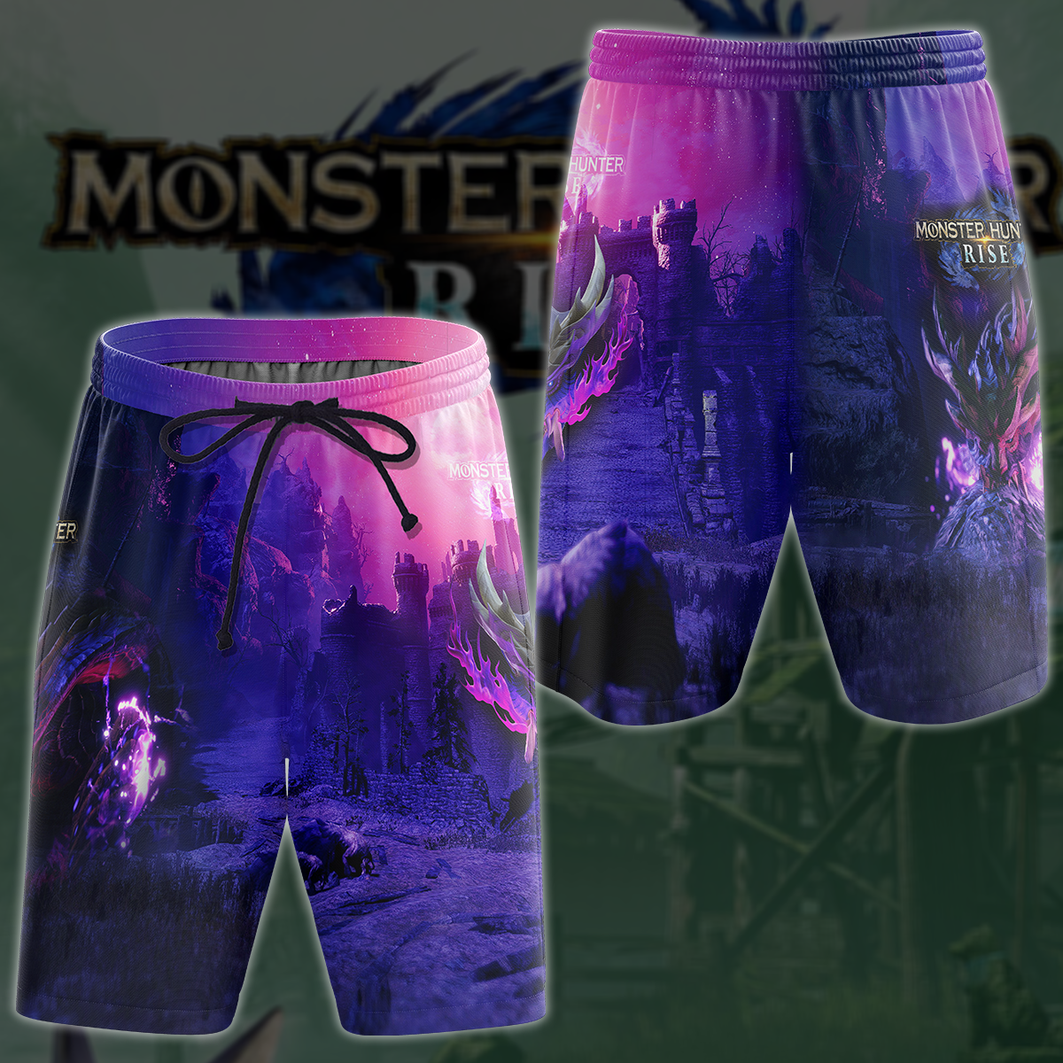 Monster Hunter Rise Video Game 3D All Over Printed T-shirt Tank Top Zip Hoodie Pullover Hoodie Hawaiian Shirt Beach Shorts Jogger Beach Shorts