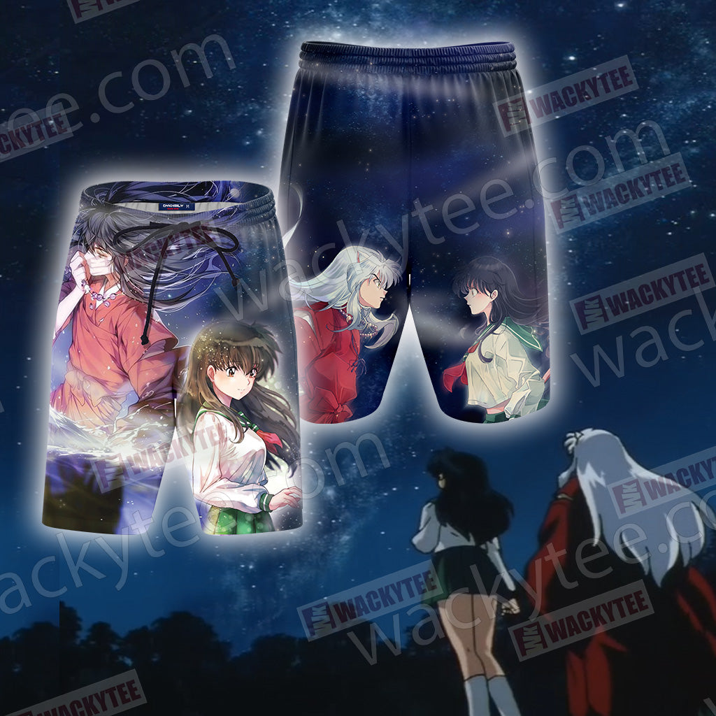 Inuyasha and Kagome New Look 3D T-shirt Beach Shorts