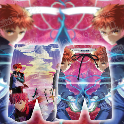 Fate/Stay Night Emiya Shirou 3D T-shirt Beach Shorts