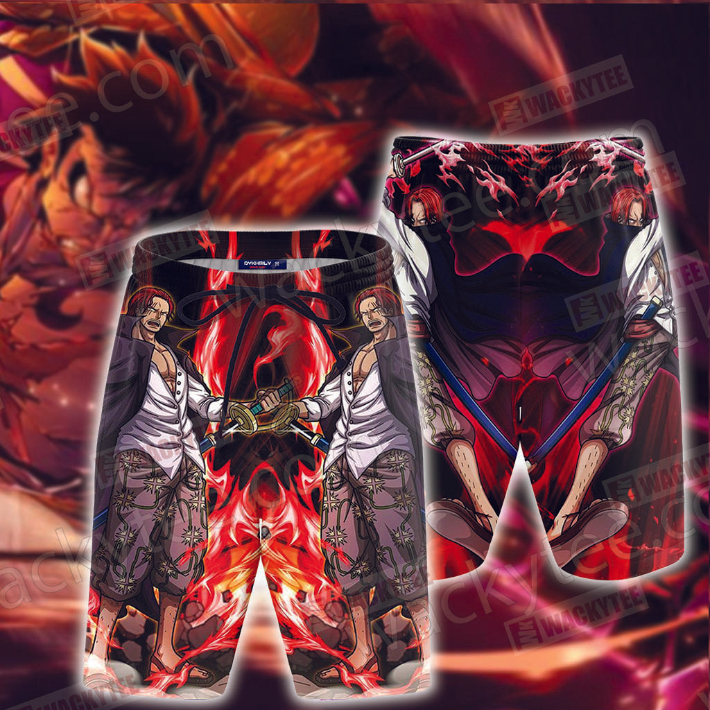One Piece Red-Haired Shanks Unisex 3D T-shirt Beach Shorts