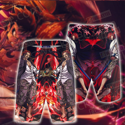 One Piece Red-Haired Shanks Unisex 3D T-shirt Beach Shorts