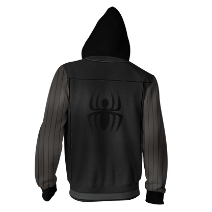 Spider-Man Noir Cosplay Zip Up Hoodie Jacket